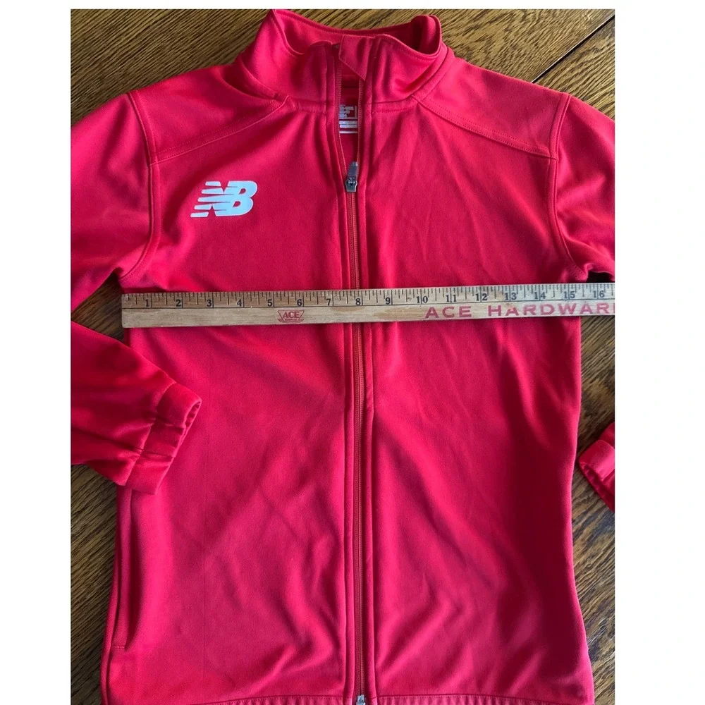 Boys New Balance Track Jacket Full‎ Zip Red Athletic Sportswear Zipper Pockets